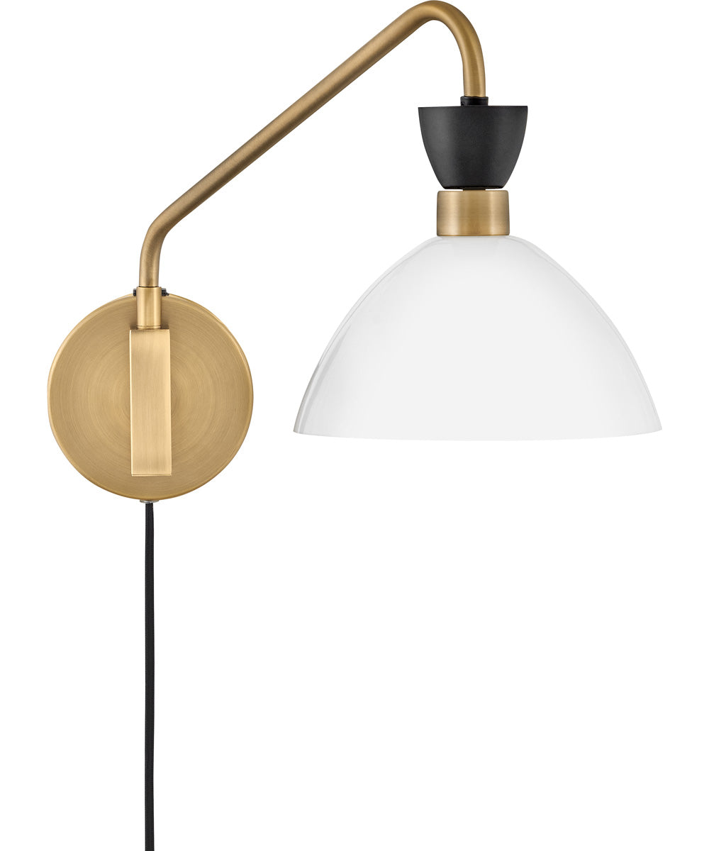 Simon 1-Light Medium Single Light Plug-In Sconce in Black