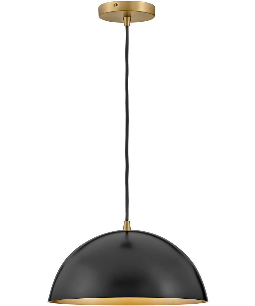 Lou 1-Light Medium Single Light Pendant in Black