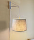 14"W MAST Plug-In Wall Mount Pendant 1 Light White Cord/Arm Textured Oatmeal Shade