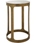 Accent Table with Tempered Glass in Antique Brushed Gold