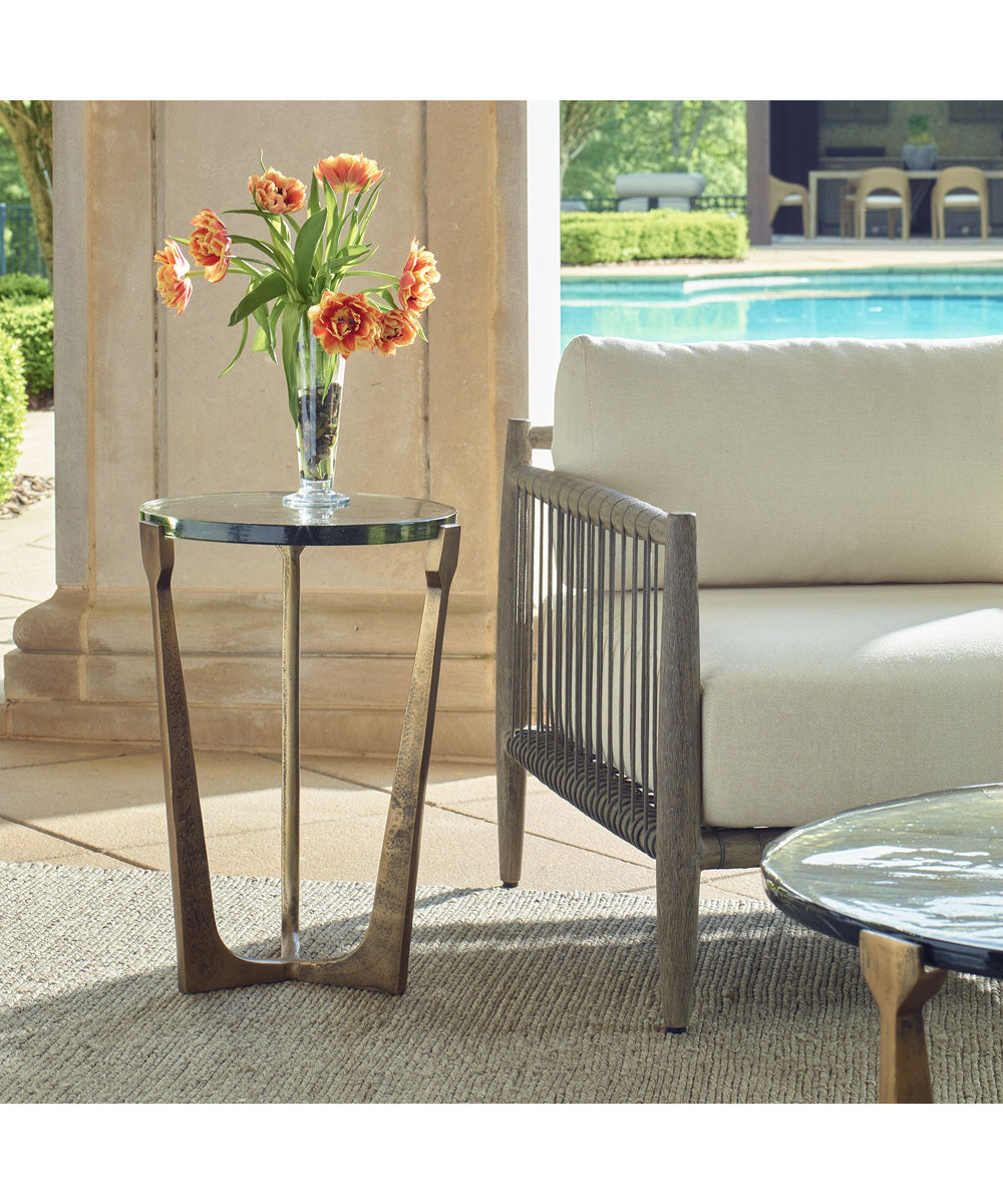 Bohdi Outdoor Brass Accent Table
