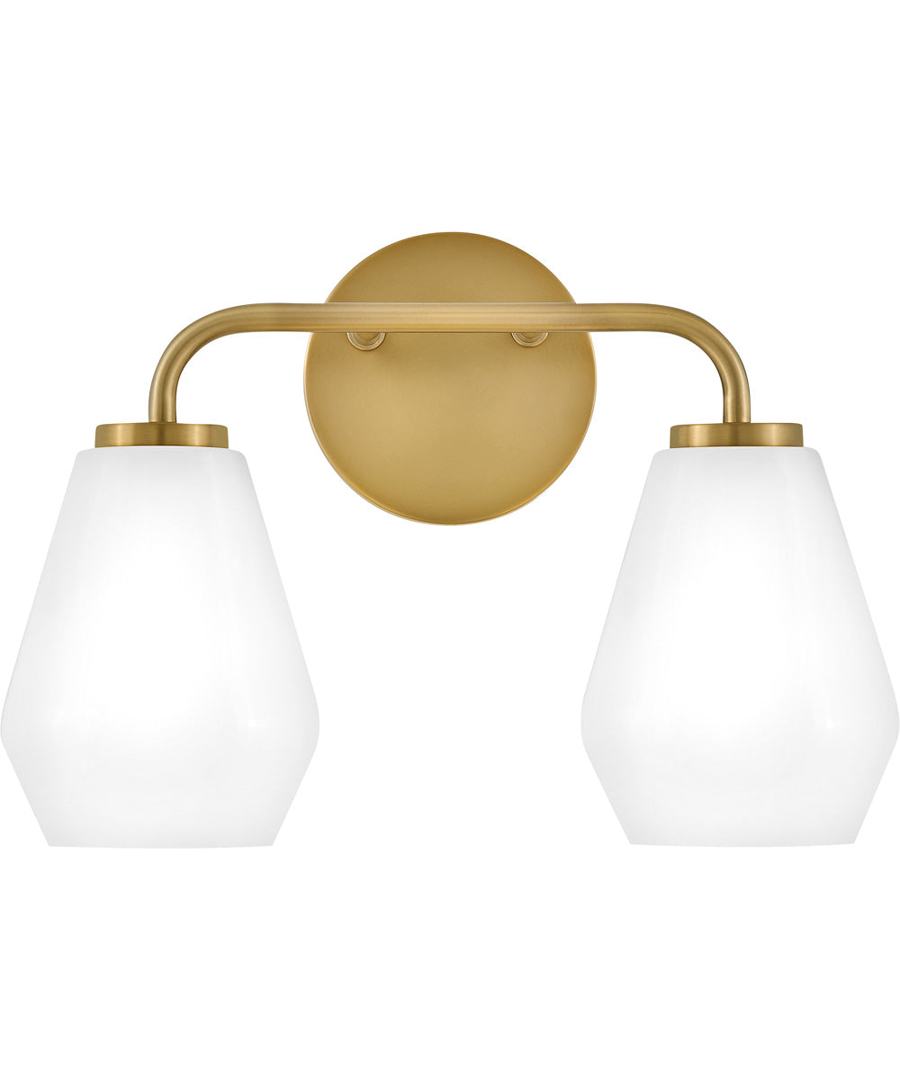 Gio 2-Light Small Two Light Vanity in Lacquered Brass