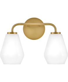 Gio 2-Light Small Two Light Vanity in Lacquered Brass