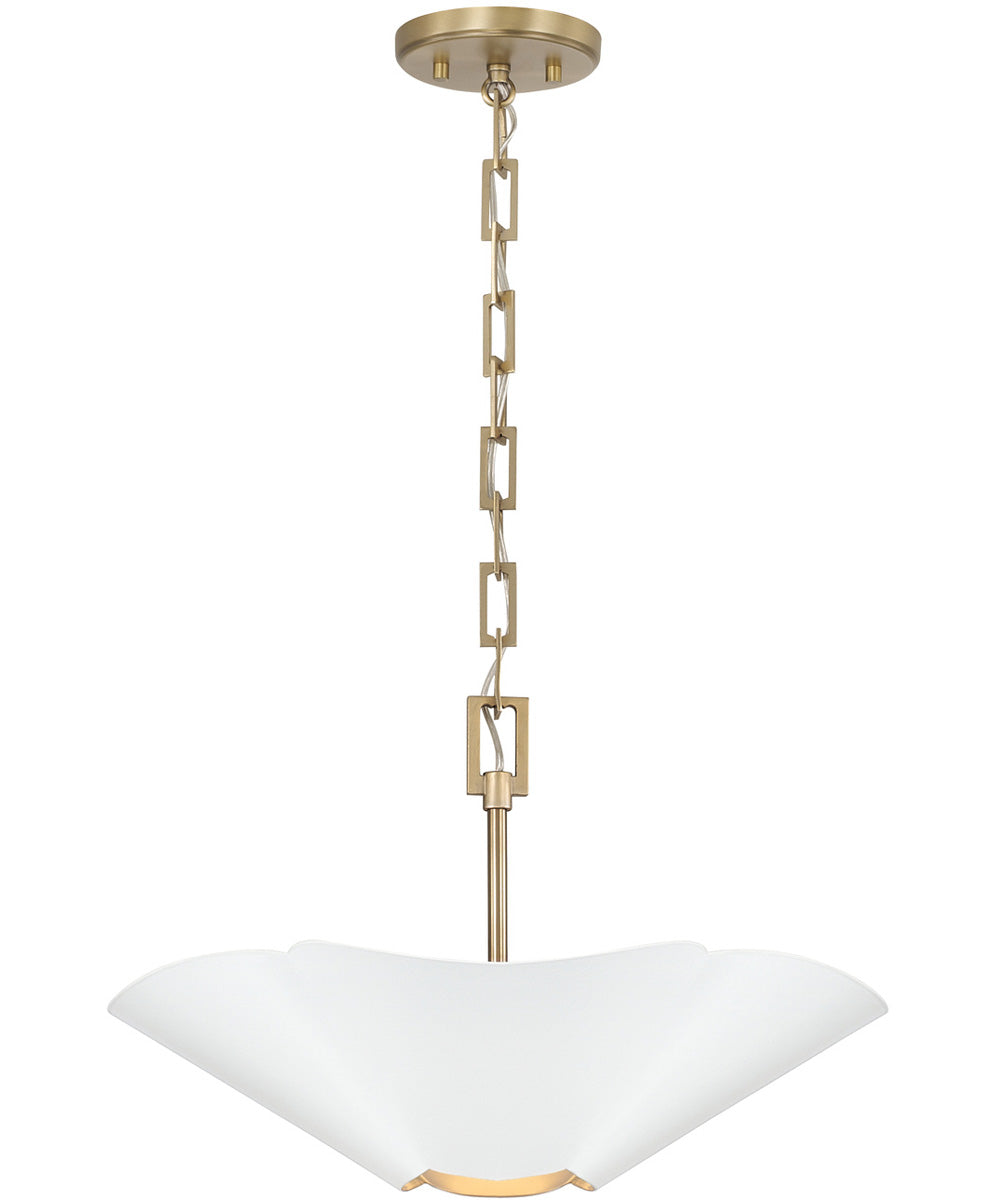 Maeve 4-Light Pendant Matte Brass and White