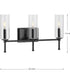 Elara 3-Light Clear Glass New Traditional Bath Vanity Light Matte Black
