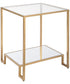 Accent Furniture with Tempeered Glass Top and Mirror Antique Gold