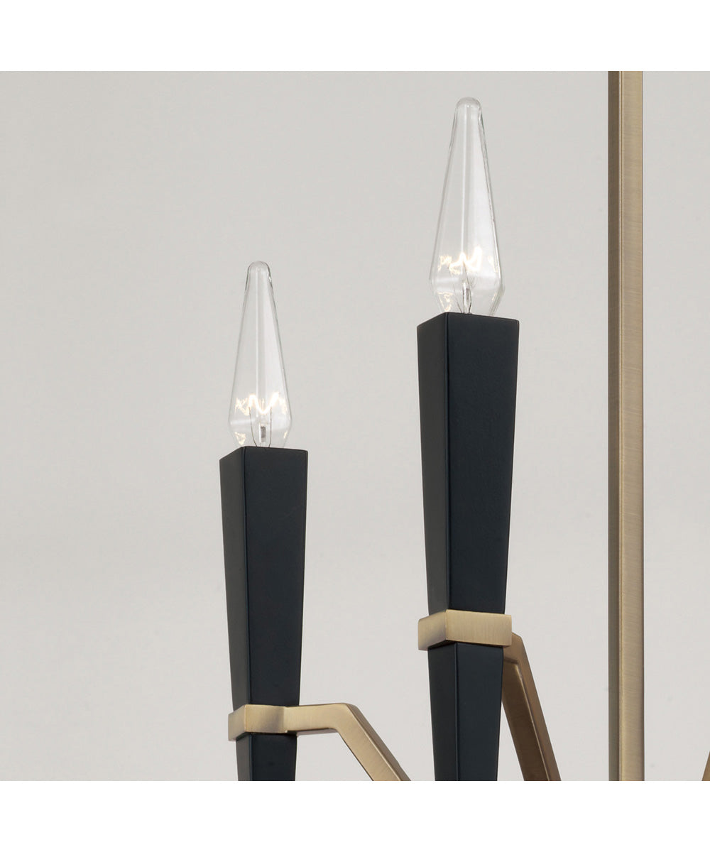 Enzo 4-Light Chandelier Aged Brass and Black