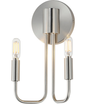 Abner 2-Light Wall Sconce Satin Nickel