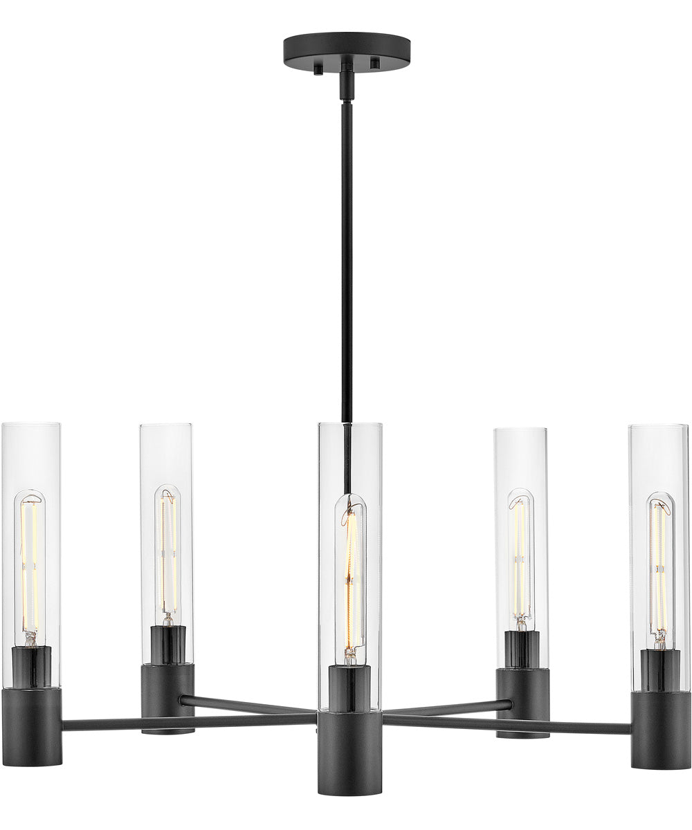 Shea 5-Light Medium Single Tier Chandelier in Black