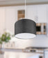 14" W 2 Light Pendant Granite Gray Shade with Diffuser, White Cord