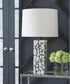 Macaria Marble Table Lamp White/Black