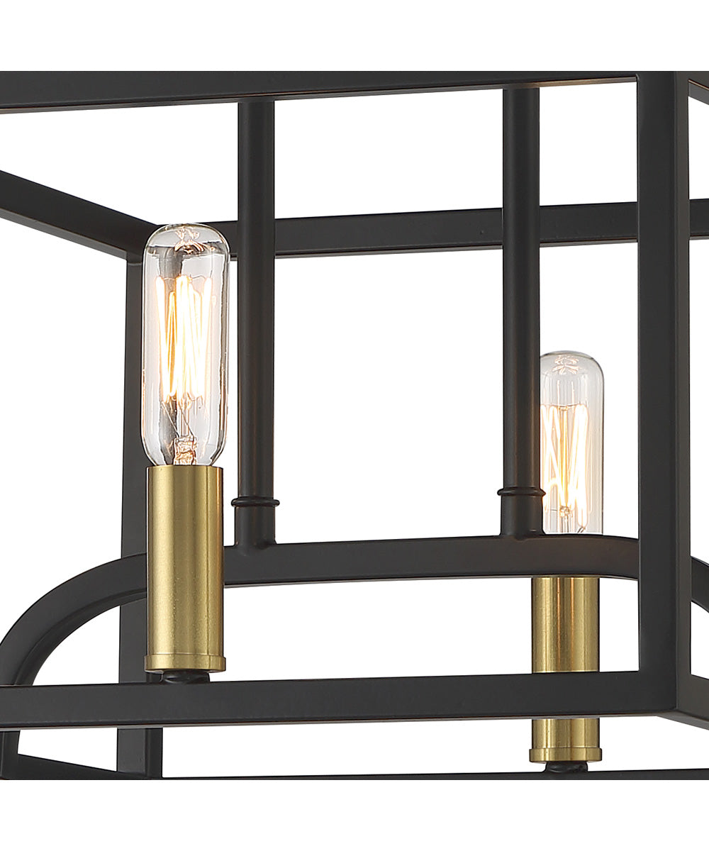 Uptown 4 Light Semi Flush Matte Black
