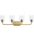 Ilia 4-Light Bath Vanity with Clear Glass Shade Brushed Gold