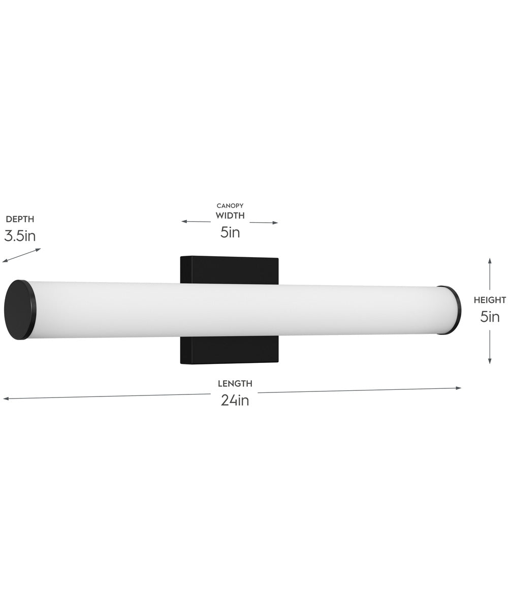 Phase 6.2 24 in. 5CCT Integrated LED Linear Vanity Light Black