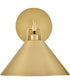 Milo 1-Light Small Single Light Sconce in Lacquered Brass