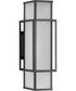 Unison 2-Light Etched Seeded Glass Contemporary Large Wall Lantern Matte Black