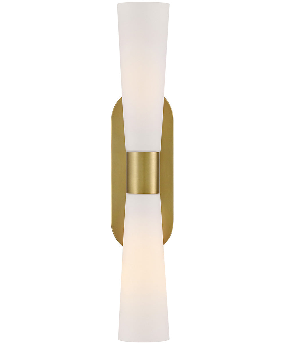 Beau 2-Light Large Two Light Sconce in Lacquered Brass