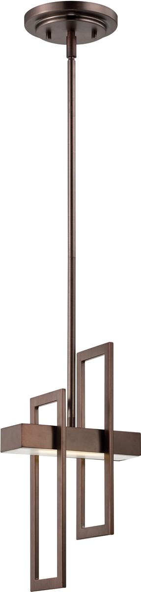 8"W Frame 1-Light LED Pendant Hazel Bronze