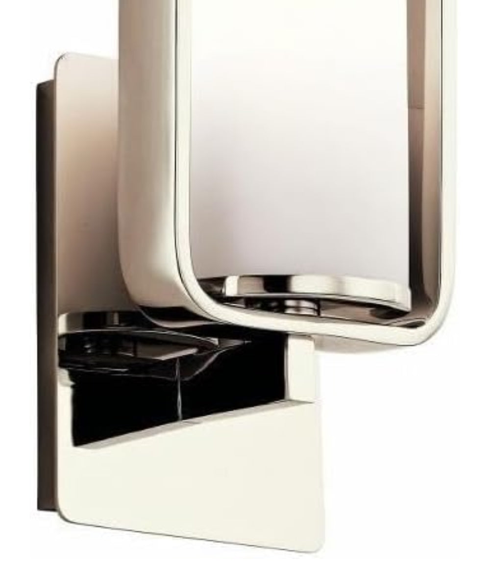 6"w City Loft 1-Light Wall Sconce Polished Nickel Finish with Etched White Opal Glass Shade