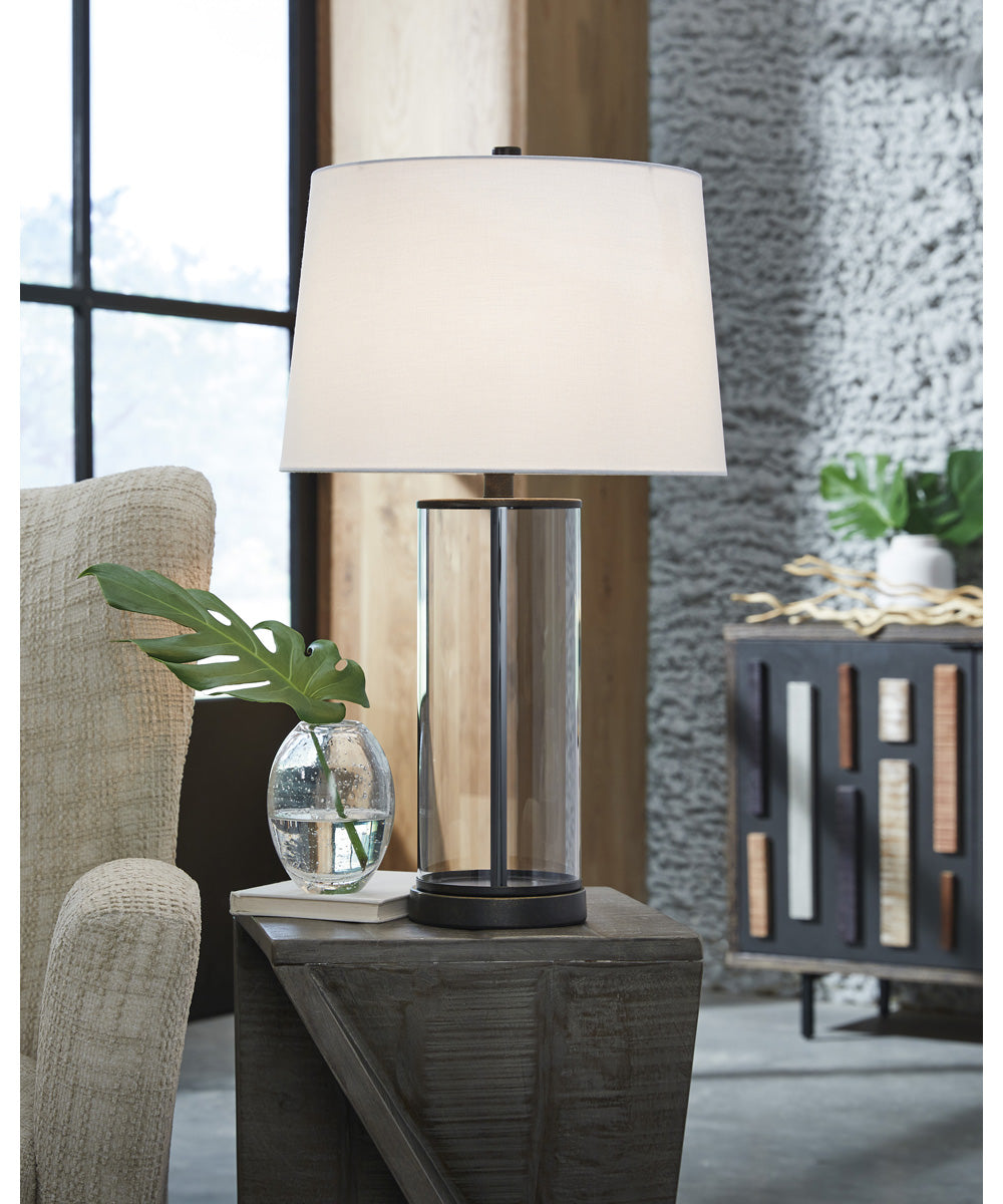 Wilmburgh Glass Table Lamp Set of 2 Clear/Bronze