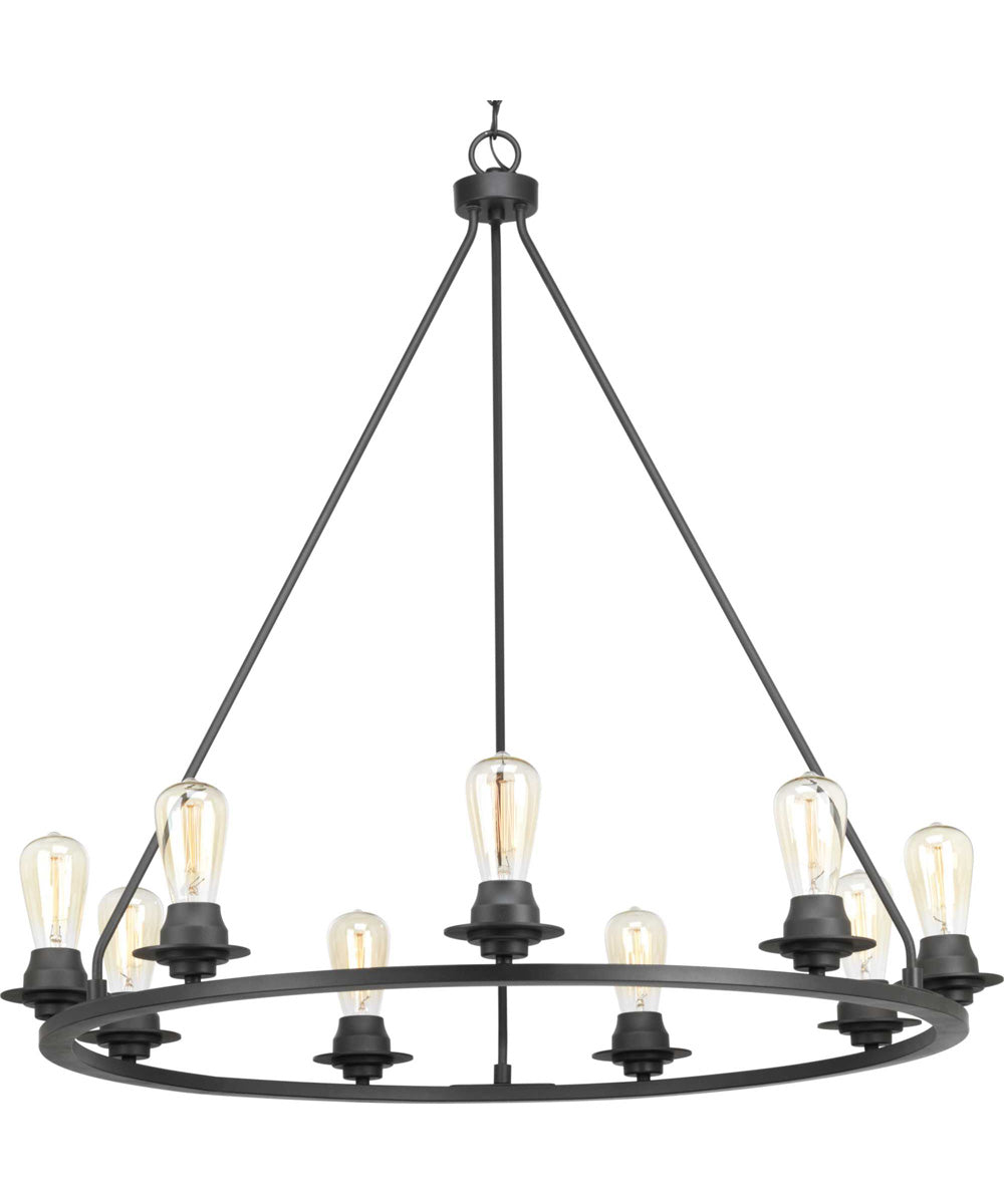 Debut 9-Light Farmhouse Chandelier Light Graphite