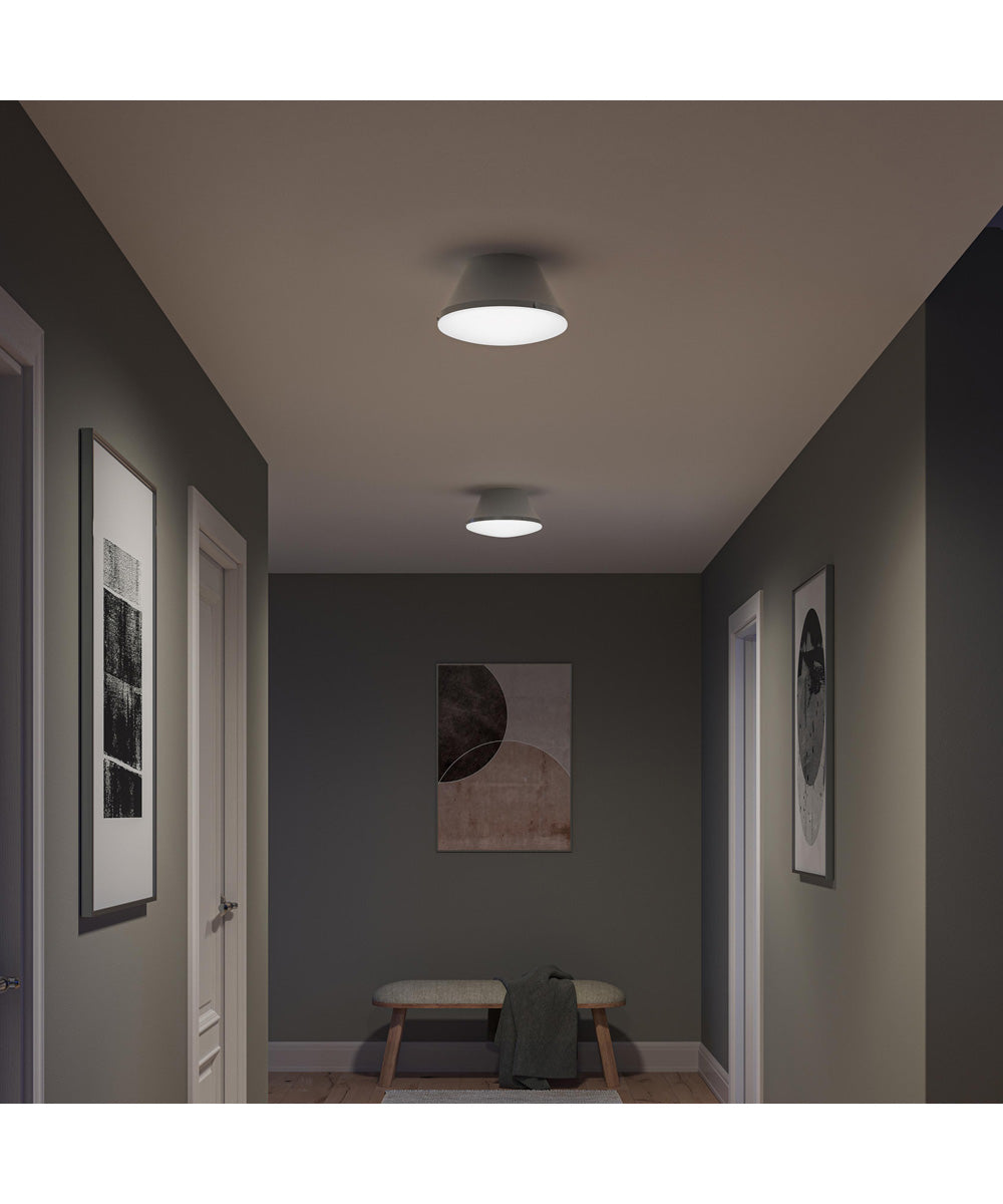 Avra Medium 2-Light Flush Mount with Etched White Glass Shade Brushed Nickel