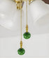 Polished Brass Hunter Green Ceramic Ball Fan Pull 2.25"h