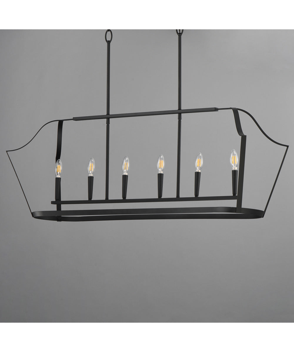 Arden 6-Light Linear Pendant Black