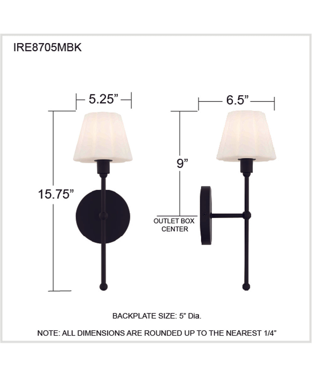 Irena 1-light Wall Sconce Matte Black