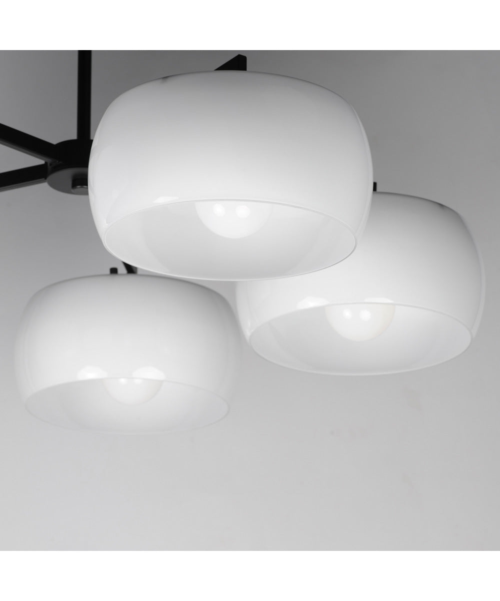 Glazed 5-Light Chandelier White / Black