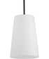 Clarion 1-Light Etched White Pendant P500430 Matte Black