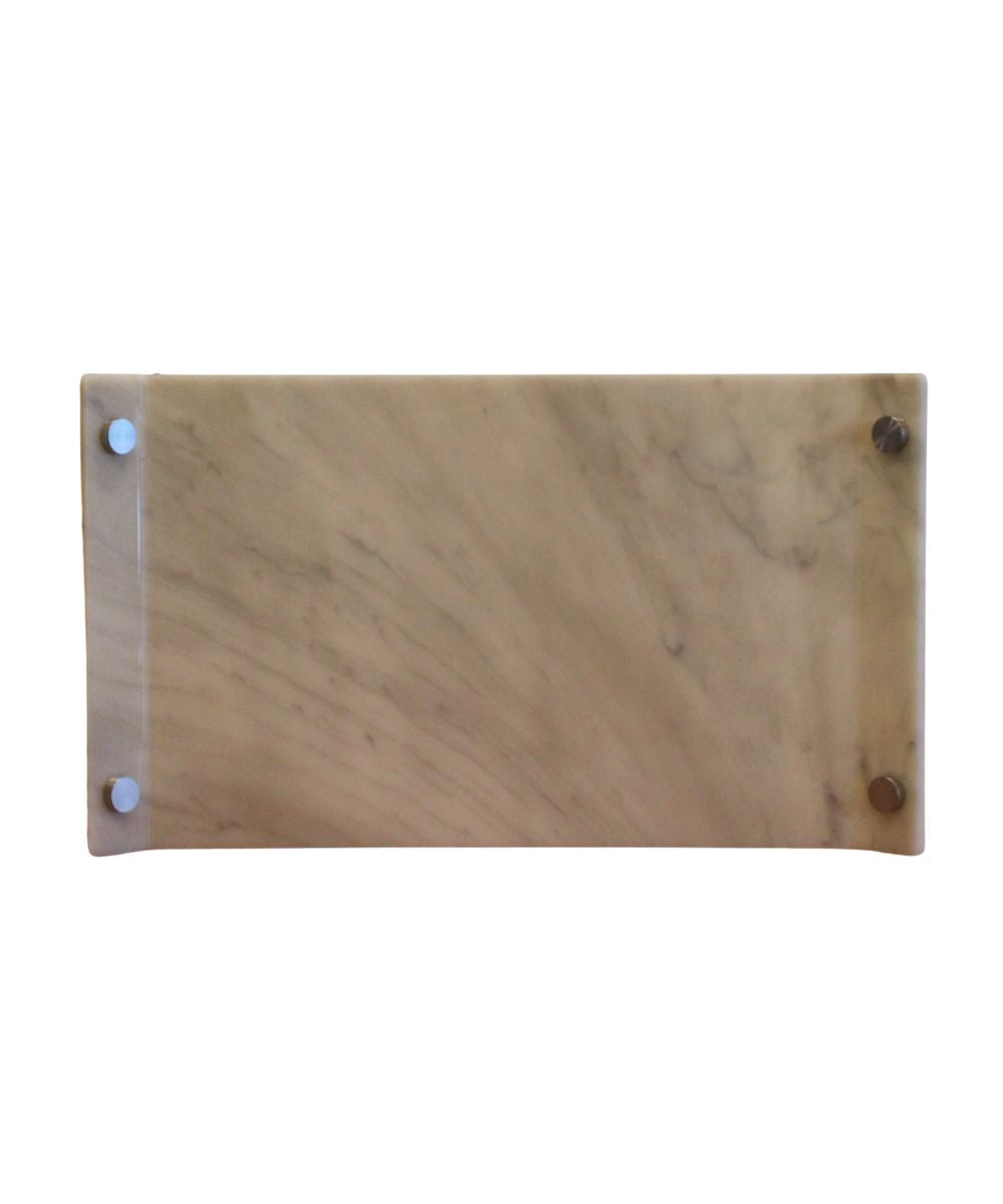 Pop Steady 15x15x9 Faux Marbled Alabaster Shallow Drum Square Lampshade