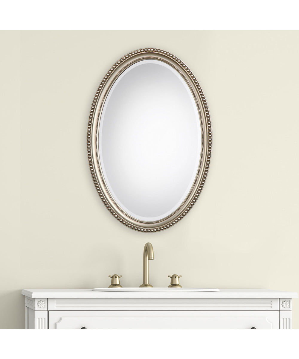 22x32" Wall Mirror Metallic Silver with Subtle Brown Antiquing