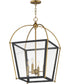 Mccadden 4-Light Pendant Black / Natural Aged Brass