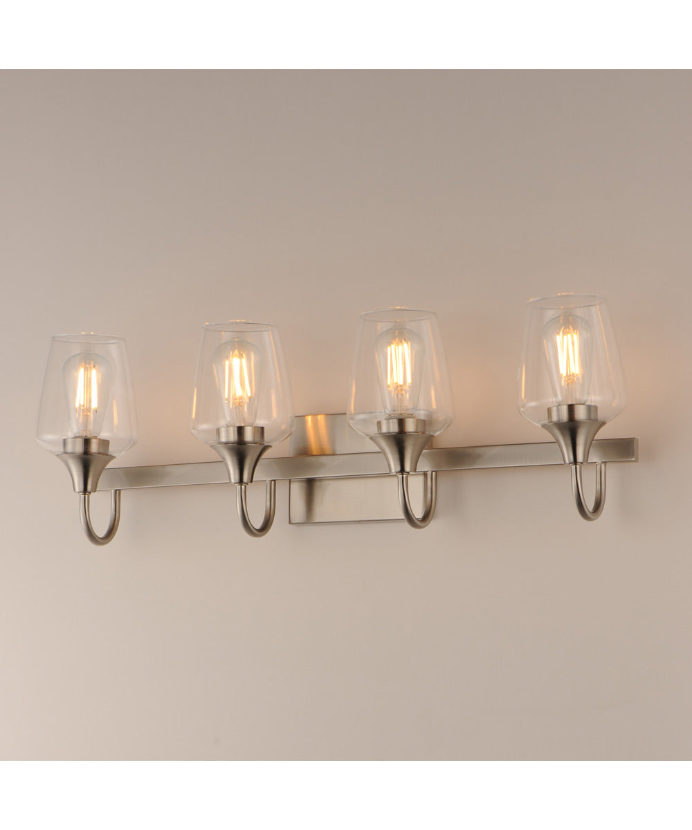 Goblet 4-Light Wall Sconce Satin Nickel