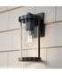 Kagen Medium Outdoor Wall Light with Clear Glass Panels Matte Black