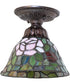 8" Wide Tiffany Rosebush Flushmount