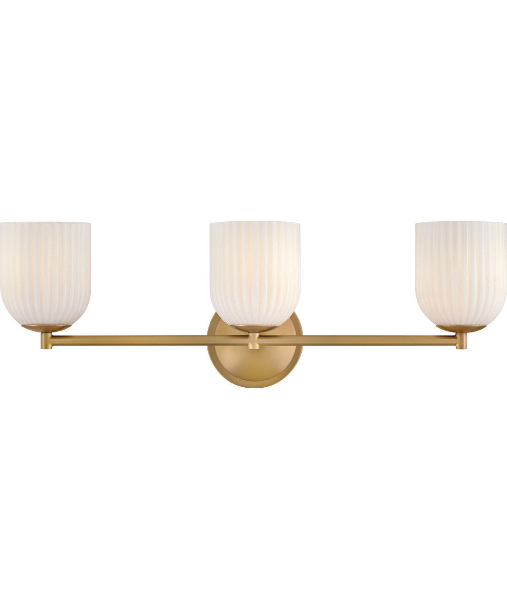 Ava 3-Light Medium Three Light Vanity in Lacquered Brass