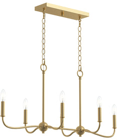 Ilia 6-Light Island Chandelier Brushed Gold
