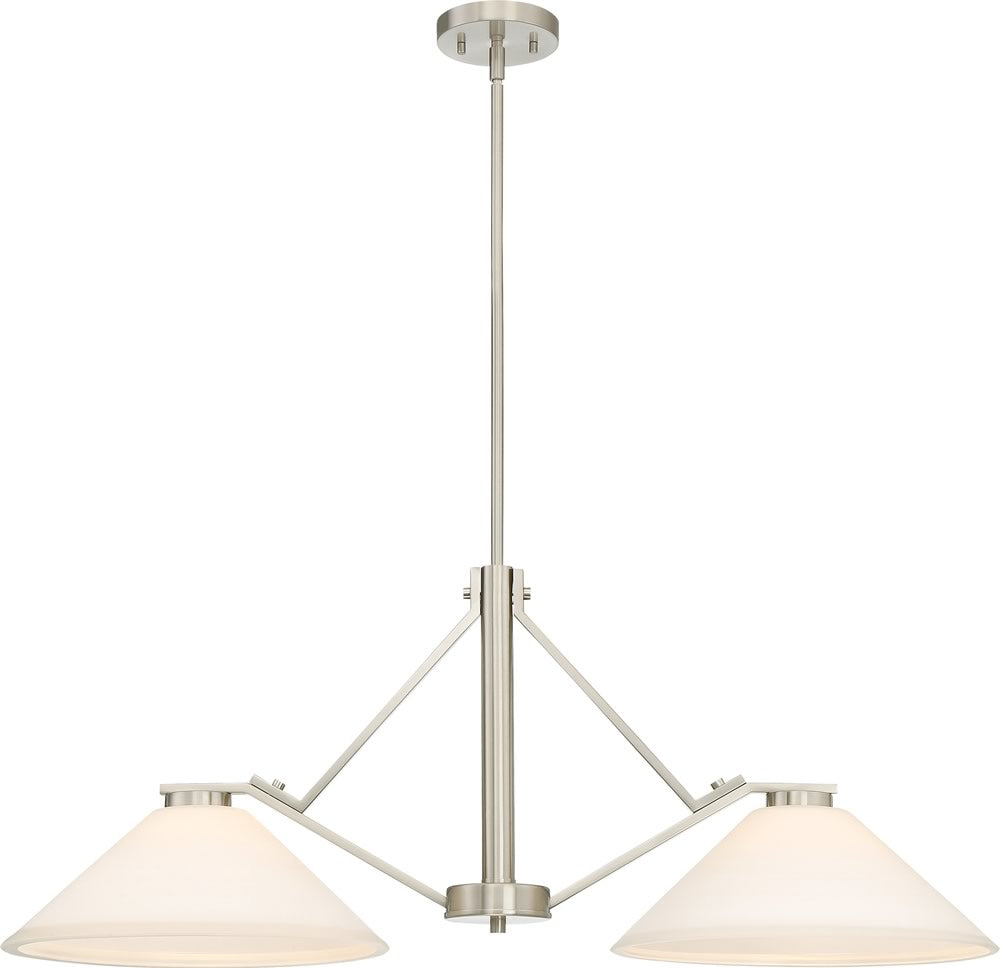 37"W Nome 2-Light Pendant Brushed Nickel