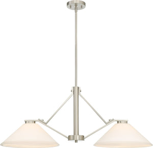 37"W Nome 2-Light Pendant Brushed Nickel