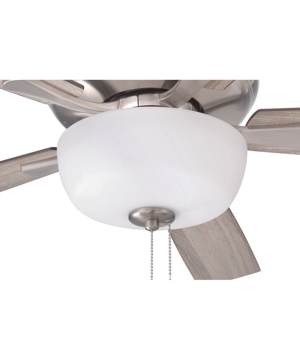 EOS 2 Light Frosted White Bowl 52" Ceiling Fan 2-Light Fan Brushed Polished Nickel