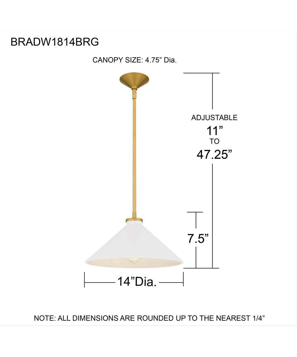 Bradbury 1-light Pendant Brushed Gold