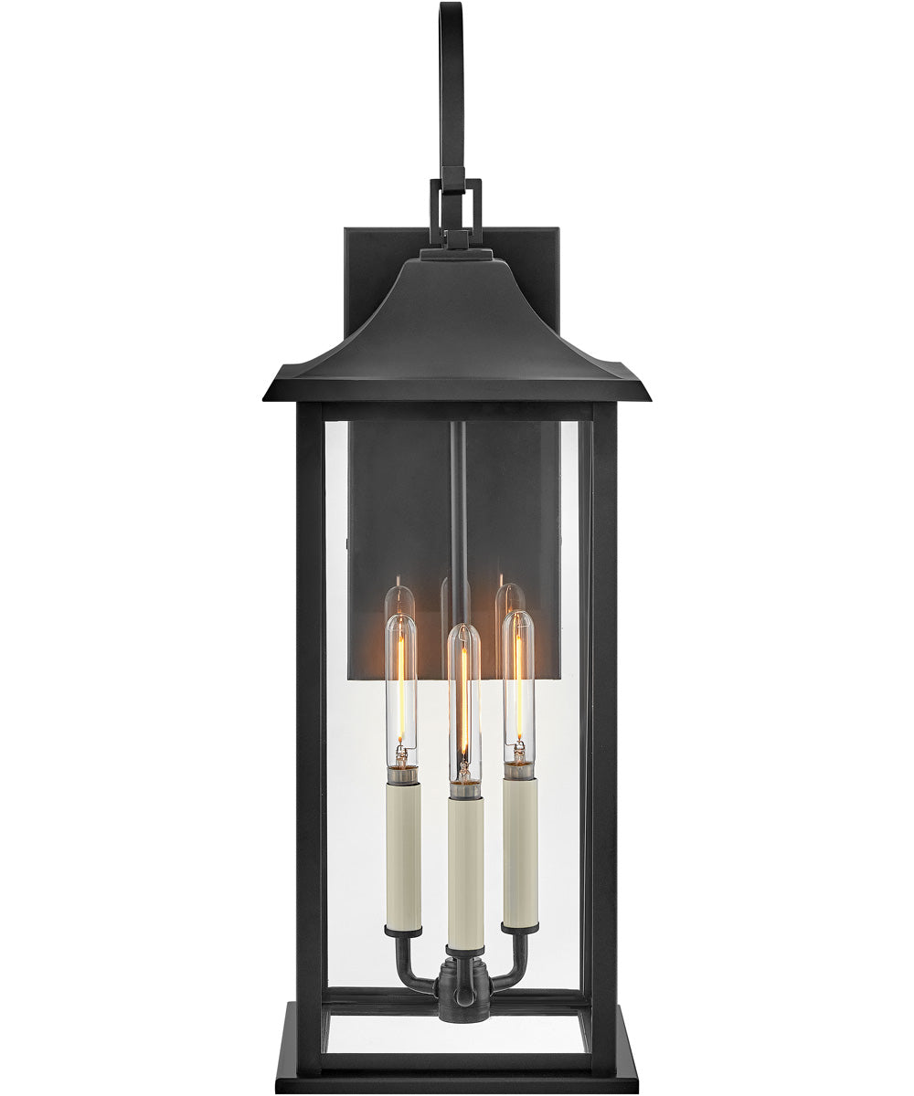 Nolan 3-Light Large Wall Mount Lantern in Black
