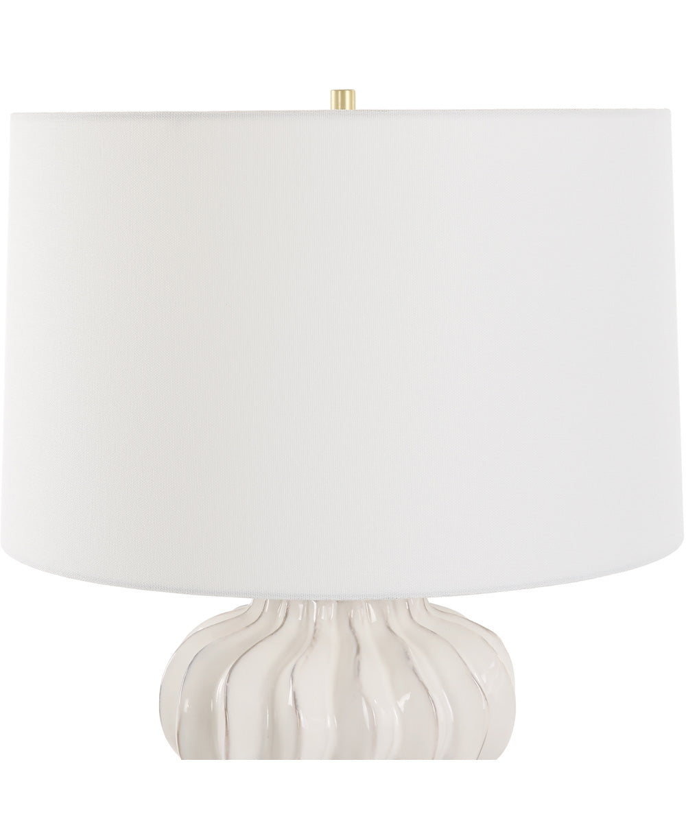 Wrenley Ridged White Table Lamp