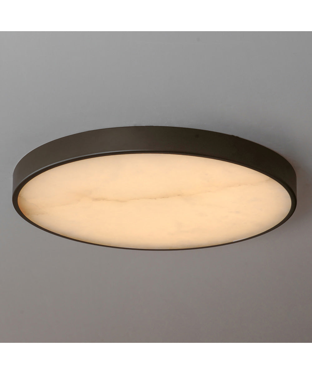 Slab 12 inch LED Alabaster Flush Mount Dark Bronze