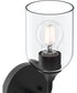 Ilia 1-Light Wall Sconce with Clear Glass Shade Matte Black