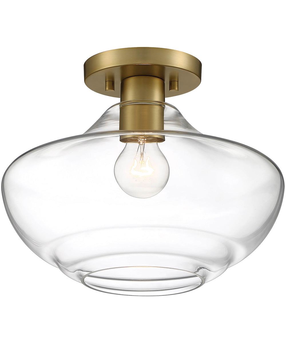 Emma 1 Light Semi Flush Brushed Gold