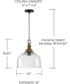 Julian 1-Light Pendant Grey Wash and Iron Silk