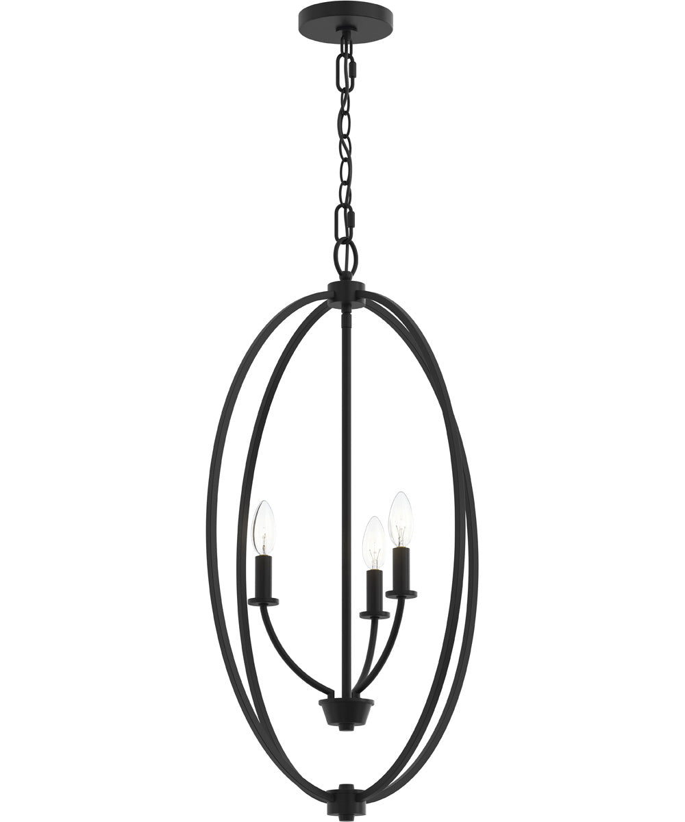 Jheni 3-Light Foyer Pendant Matte Black